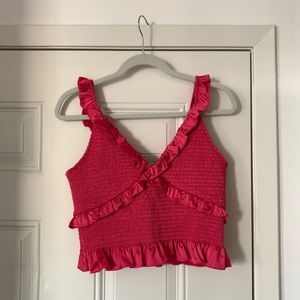 Romantic pink smocked top